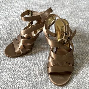 Michael Michael Kors - 6M - Bronze Satin strap heels  in like new condition.